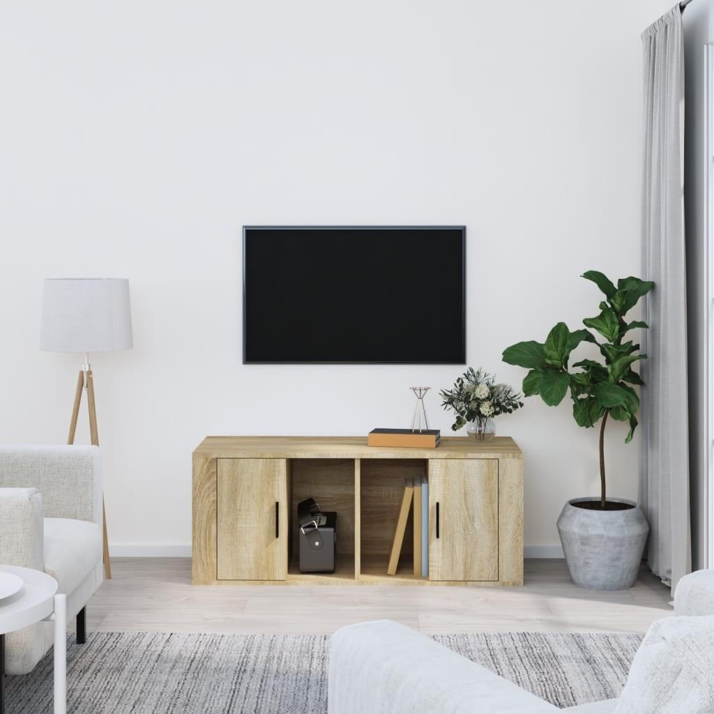 Tv-bord 100x35x40 cm konstrueret træ sonoma-eg