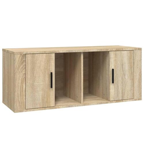 Tv-bord 100x35x40 cm konstrueret træ sonoma-eg