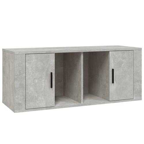 Tv-bord 100x35x40 cm konstrueret træ betongrå