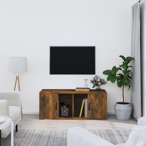 Tv-bord 100x35x40 cm konstrueret træ røget egetræsfarve