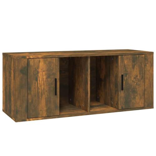 Tv-bord 100x35x40 cm konstrueret træ røget egetræsfarve