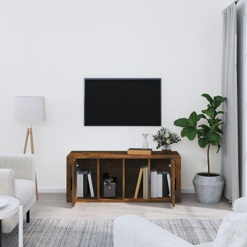 Tv-bord 100x35x40 cm konstrueret træ røget egetræsfarve