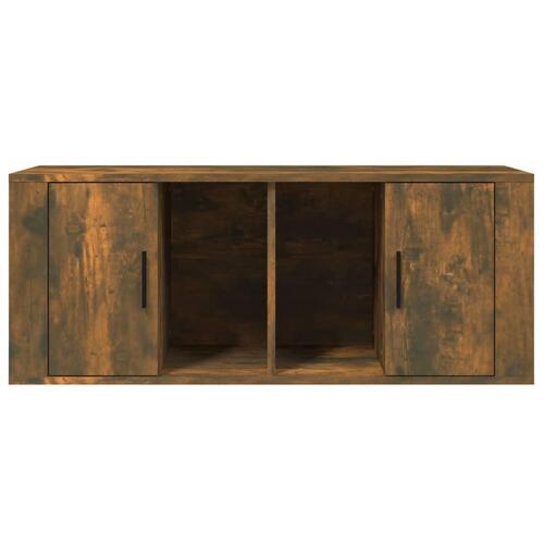 Tv-bord 100x35x40 cm konstrueret træ røget egetræsfarve