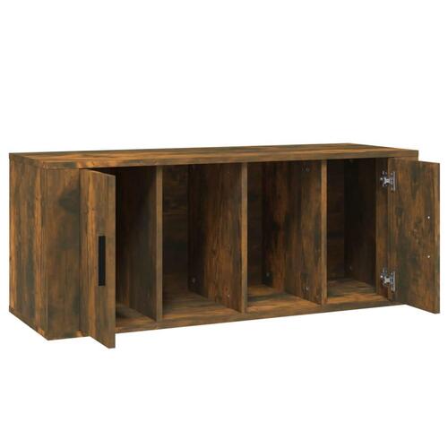 Tv-bord 100x35x40 cm konstrueret træ røget egetræsfarve