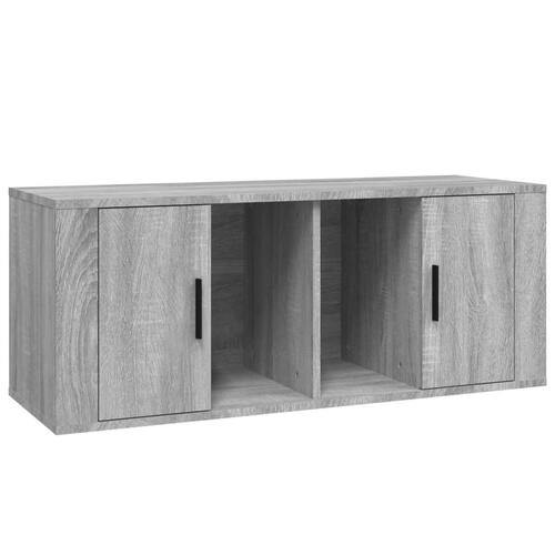 Tv-bord 100x35x40 cm konstrueret træ grå sonoma-eg