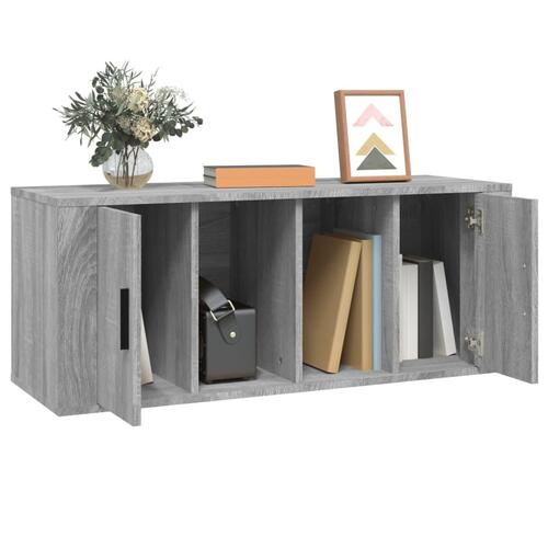 Tv-bord 100x35x40 cm konstrueret træ grå sonoma-eg