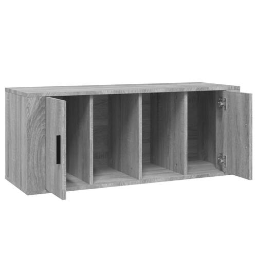 Tv-bord 100x35x40 cm konstrueret træ grå sonoma-eg