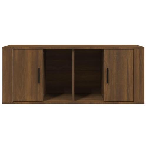 Tv-bord 100x35x40 cm konstrueret træ brun egetræsfarve