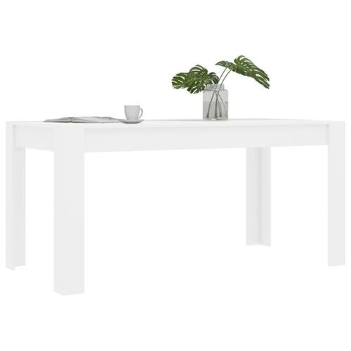 Spisebord 160 x 80 x 76 cm spånplade hvid højglans