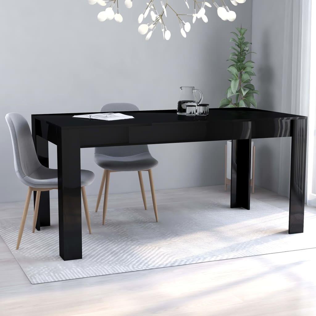 Spisebord 160 x 80 x 76 cm spånplade sort højglans
