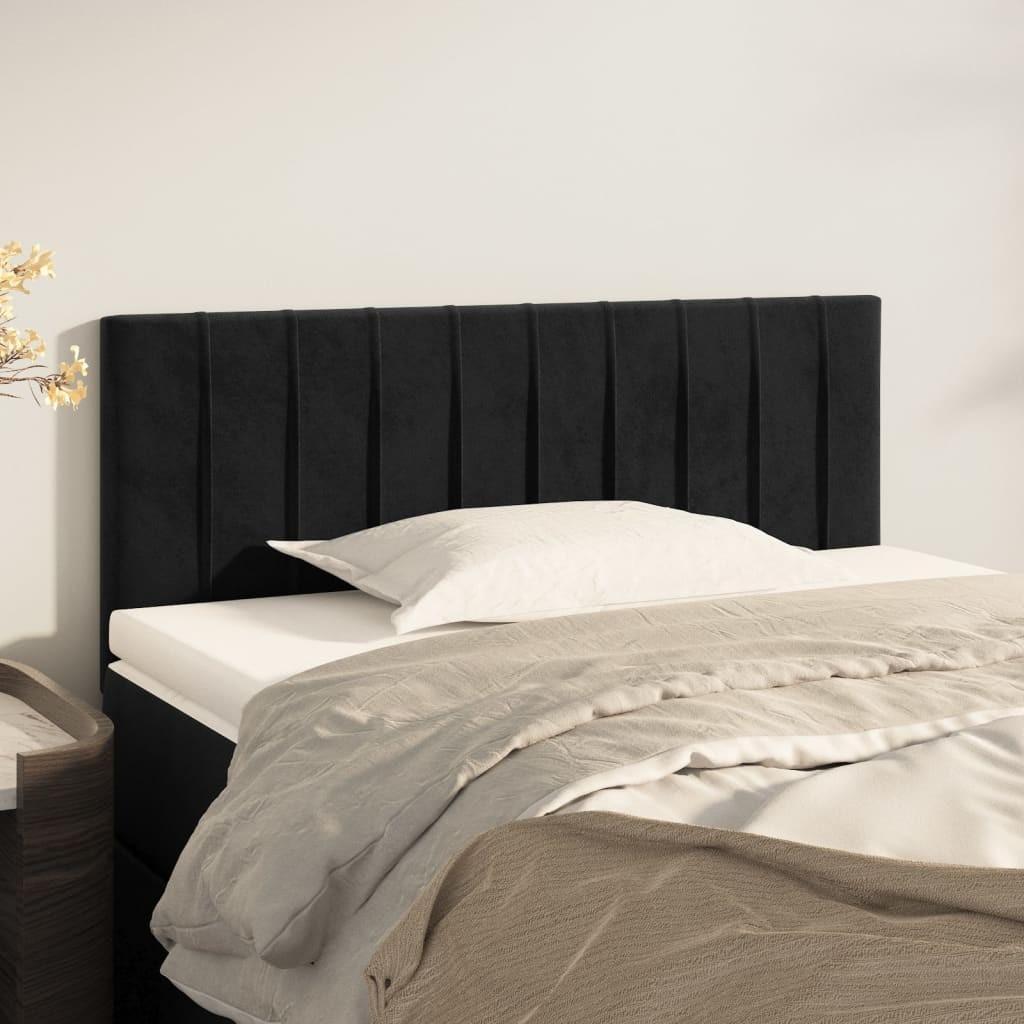 Sengegavl 100x5x78/88 cm fløjl sort