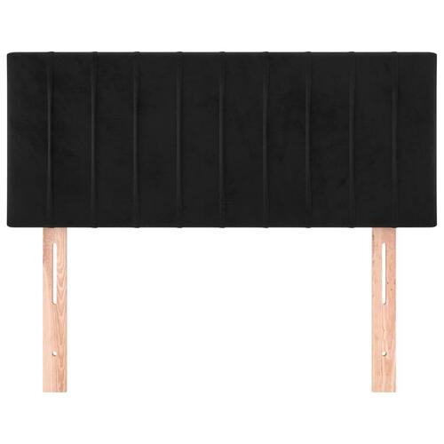 Sengegavl 100x5x78/88 cm fløjl sort