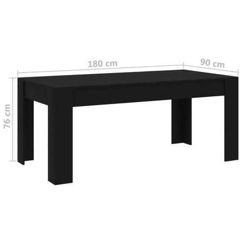 Spisebord 180 x 90 x 76 cm spånplade sort
