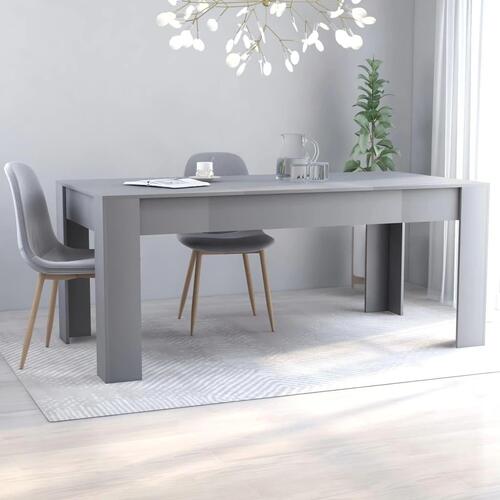 Spisebord 180x90x76 cm konstrueret træ grå