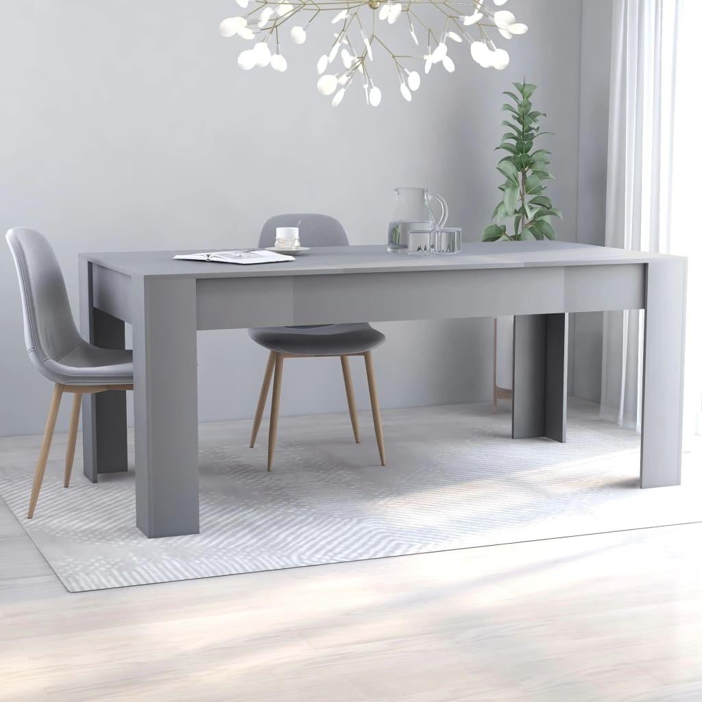 Spisebord 180x90x76 cm konstrueret træ grå
