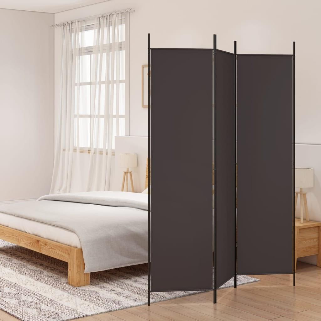3-panels rumdeler 150x200 cm stof brun