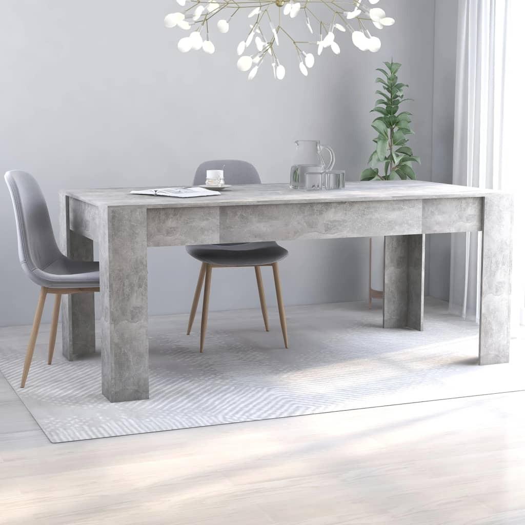 Spisebord 180 x 90 x 76 cm spånplade betongrå