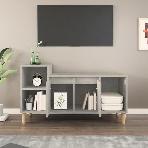 Tv-bord 100x35x55 cm konstrueret træ betongrå