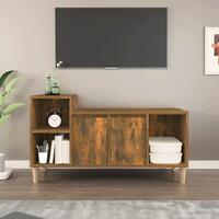 Tv-bord 100x35x55 cm konstrueret træ røget egetræsfarve