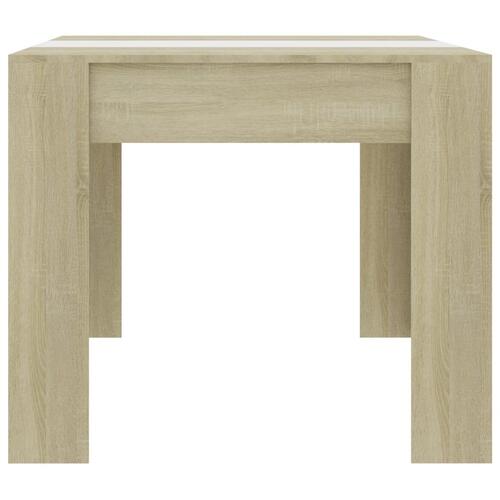 Spisebord 180x90x76 cm konstrueret træ hvid og sonoma-eg