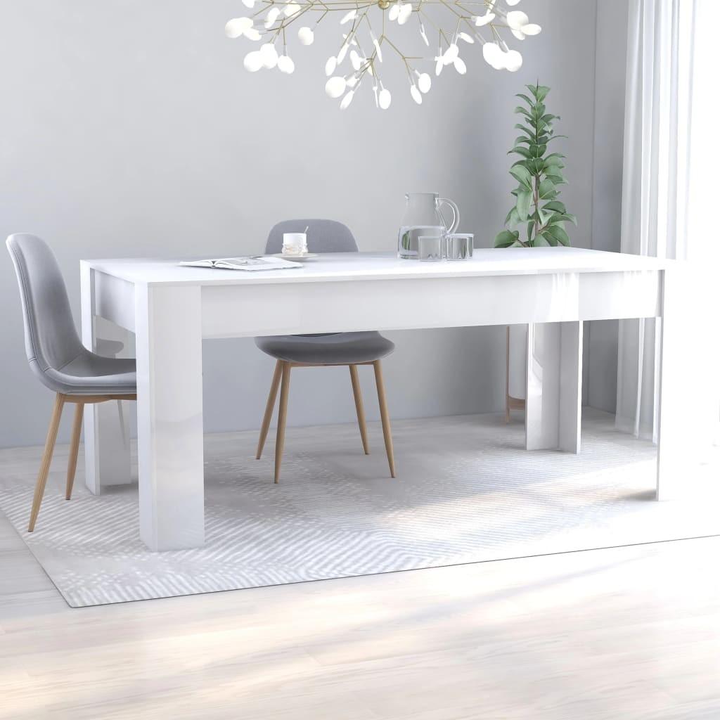 Spisebord 180x90x76 cm konstrueret træ hvid højglans