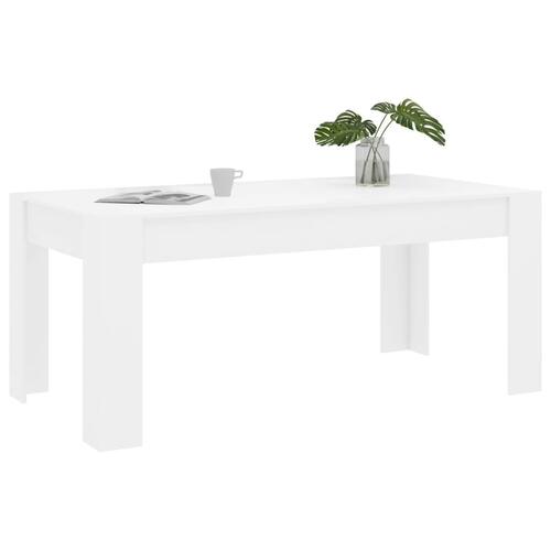 Spisebord 180x90x76 cm konstrueret træ hvid højglans