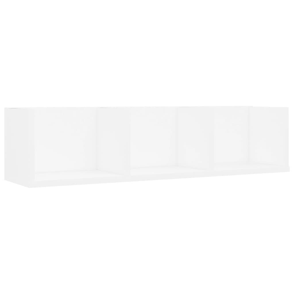 Cd-reol 75x18x18 cm konstrueret træ hvid