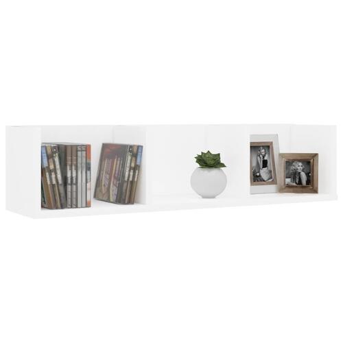 Cd-reol 75x18x18 cm konstrueret træ hvid