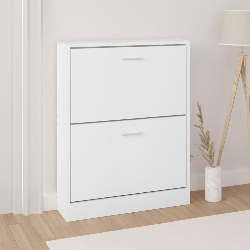 Skoskab 59x17x81 cm konstrueret træ hvid