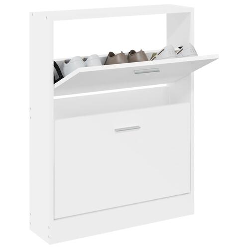 Skoskab 59x17x81 cm konstrueret træ hvid