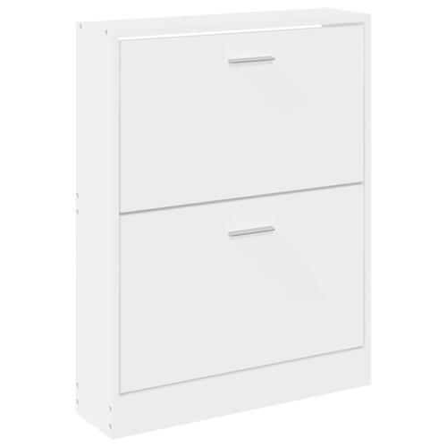 Skoskab 59x17x81 cm konstrueret træ hvid