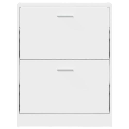 Skoskab 59x17x81 cm konstrueret træ hvid