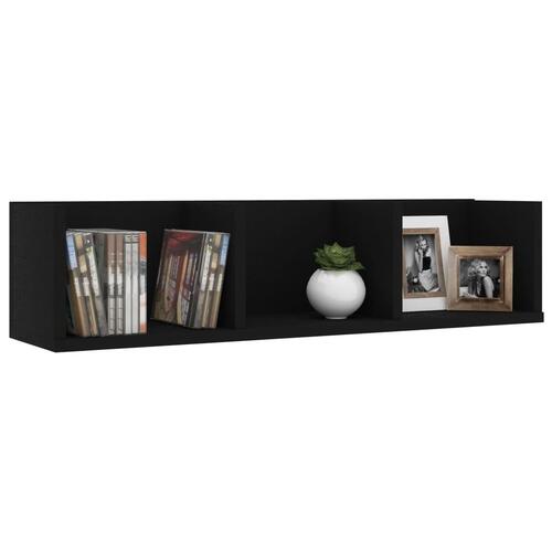 Cd-reol 75x18x18 cm konstrueret træ sort