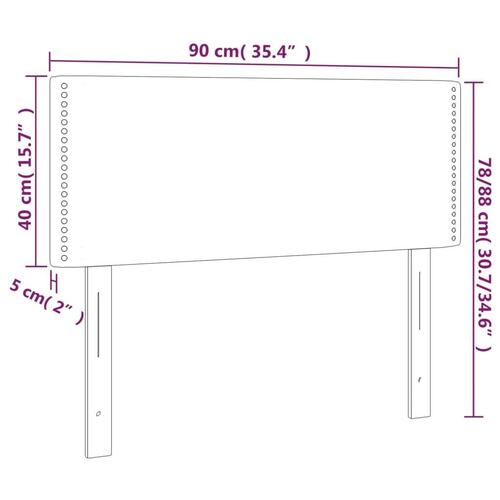 Sengegavl 90x5x78/88 cm kunstlæder hvid