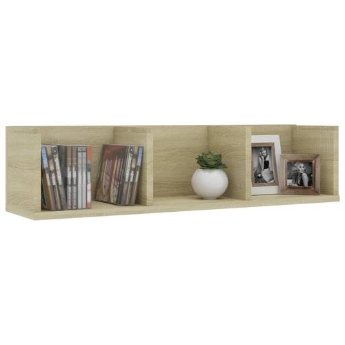 Cd-reol 75x18x18 cm konstrueret træ sonoma-eg