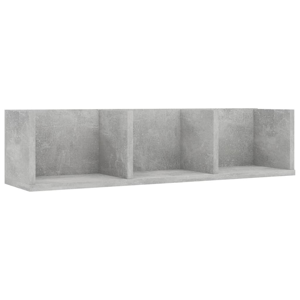 Cd-reol 75x18x18 cm konstrueret træ betongrå