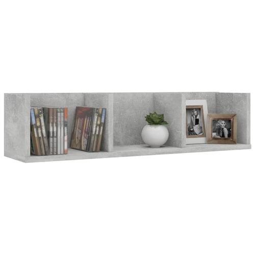 Cd-reol 75x18x18 cm konstrueret træ betongrå