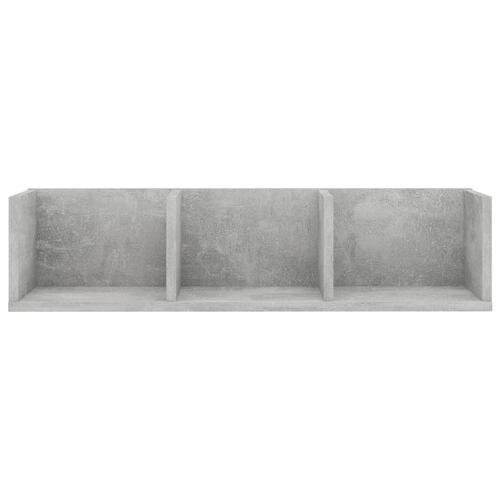 Cd-reol 75x18x18 cm konstrueret træ betongrå