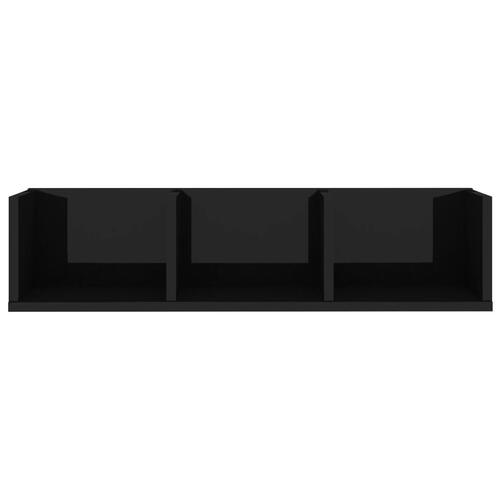 CD-hylde 75 x 18 x 18 cm spånplade sort højglans
