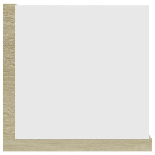 CD-hylde 100 x 18 x 18 cm spånplade hvid og sonoma-eg