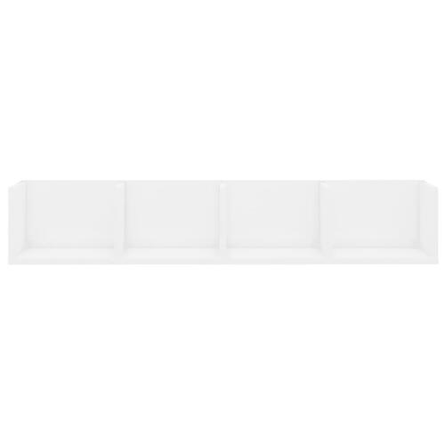 CD-hylde 100x18x18 cm konstrueret træ hvid højglans