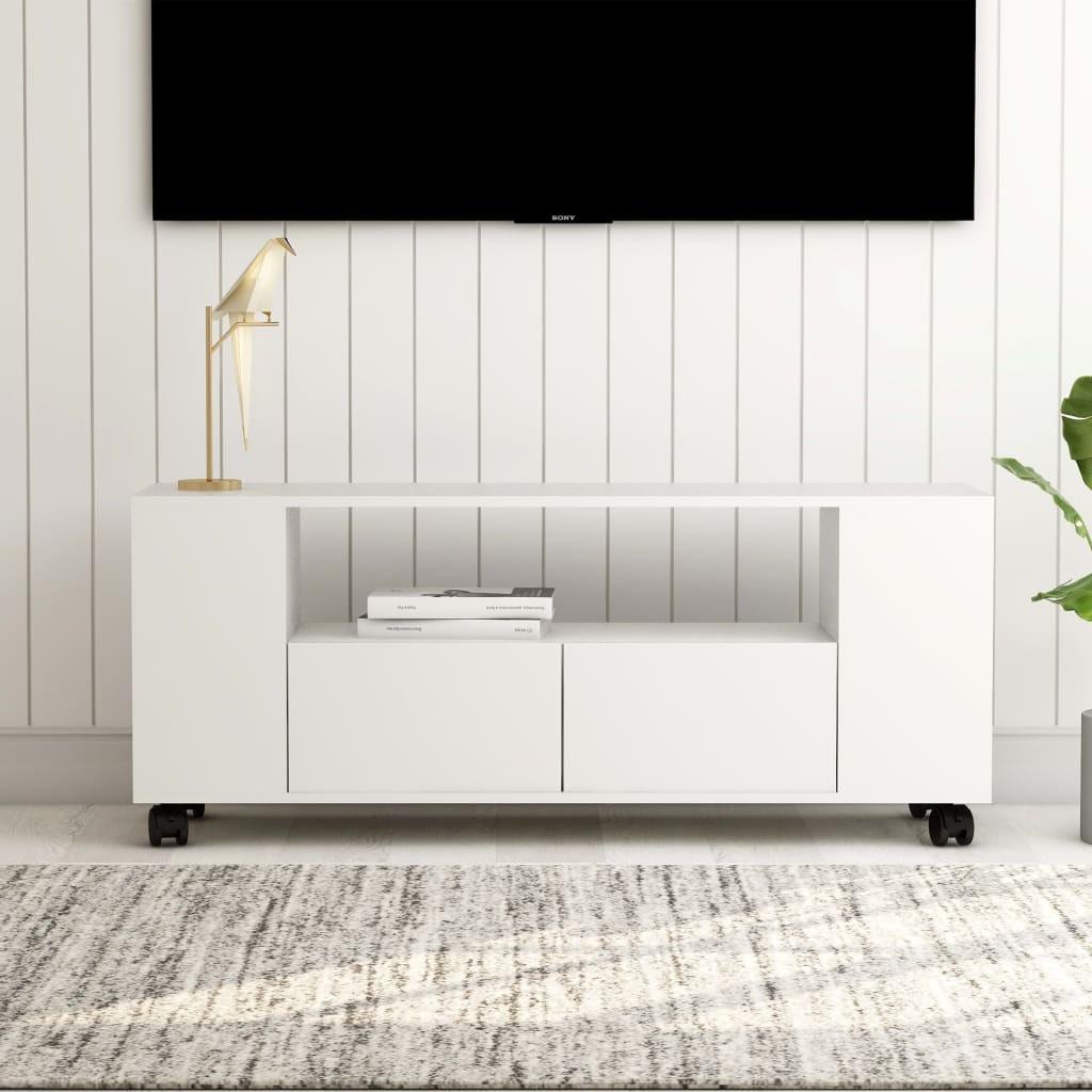 Tv-bord 120x35x48 cm konstrueret træ hvid