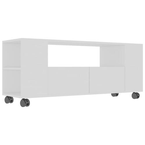 Tv-bord 120x35x48 cm konstrueret træ hvid