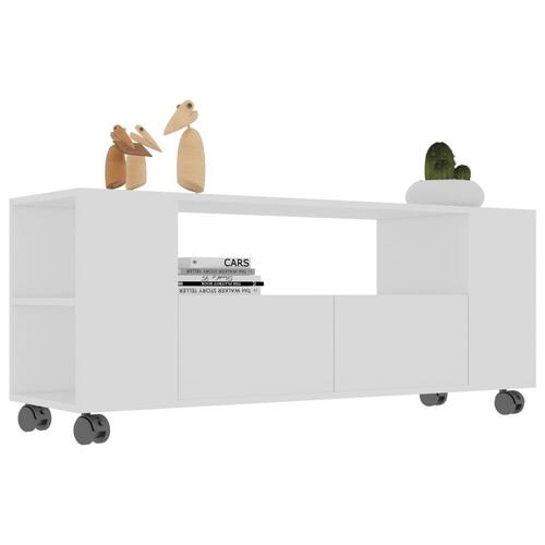 Tv-bord 120x35x48 cm konstrueret træ hvid