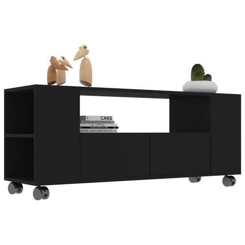 Tv-bord 120x35x48 cm konstrueret træ sort