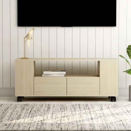 Tv-bord 120x35x48 cm konstrueret træ sonoma-eg