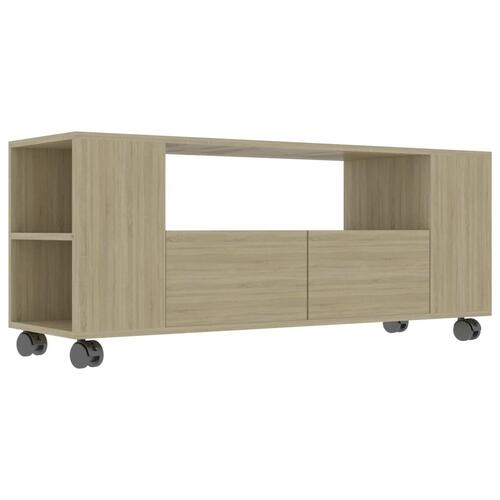 Tv-bord 120x35x48 cm konstrueret træ sonoma-eg