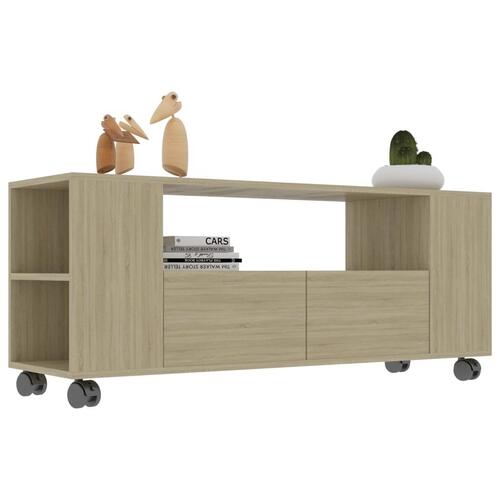 Tv-bord 120x35x48 cm konstrueret træ sonoma-eg