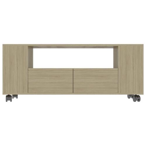 Tv-bord 120x35x48 cm konstrueret træ sonoma-eg