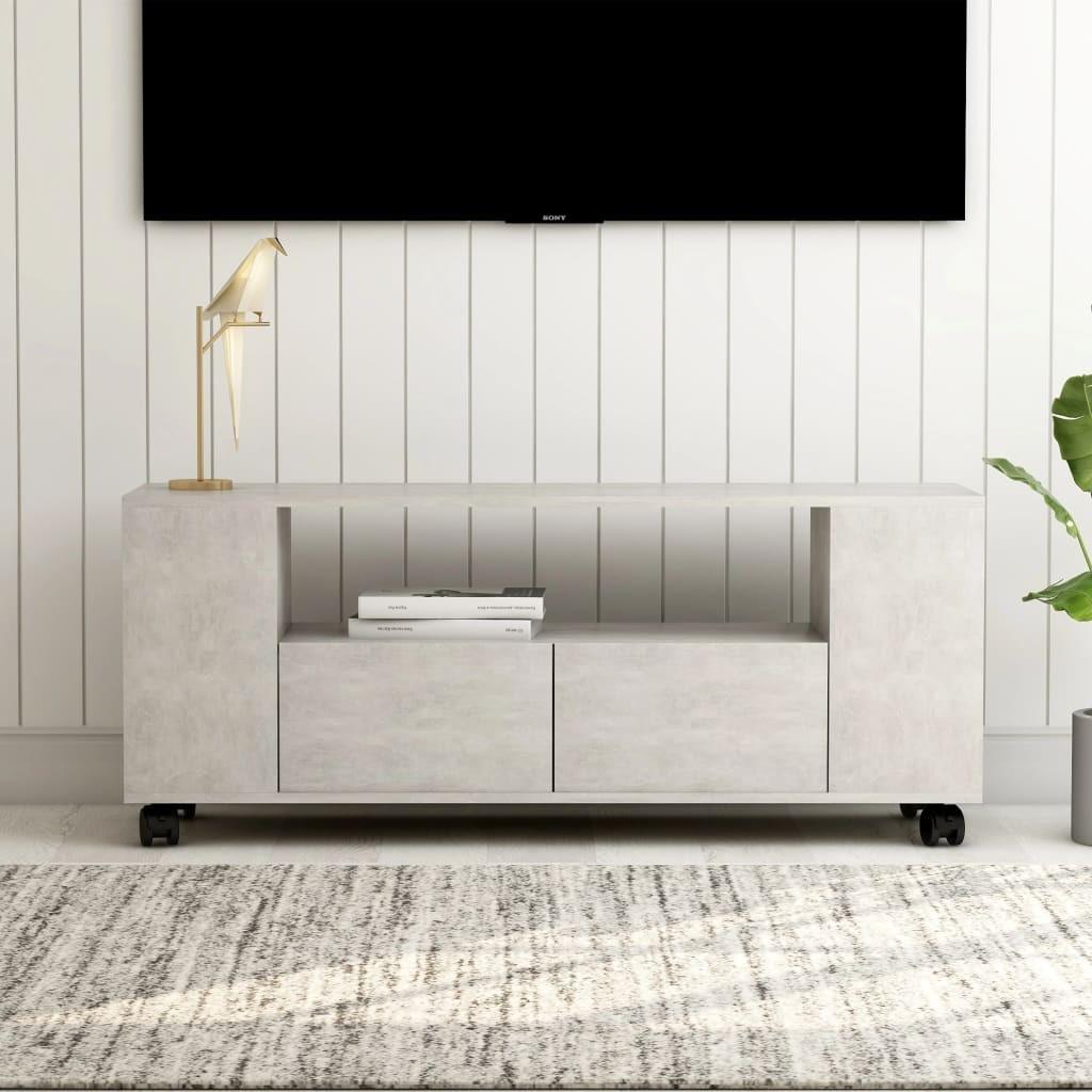 Tv-bord 120x35x48 cm konstrueret træ betongrå